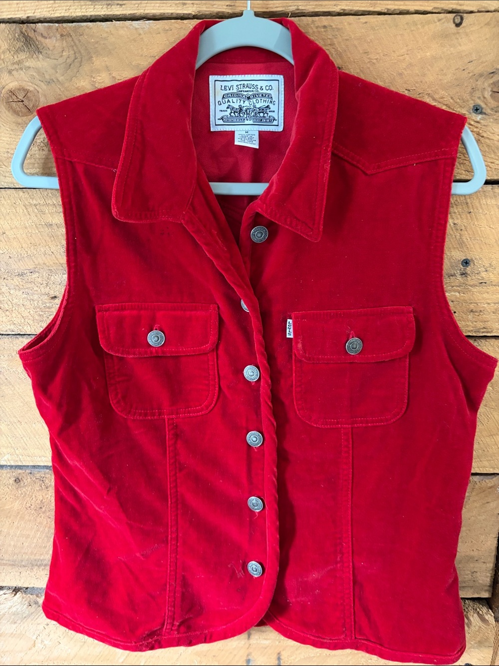 Levi's velour Button-Front Women's Vest